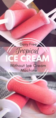 Dairy free tropical ice cream without ice cream machine