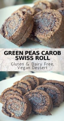 Green Peas Carob Swiss Roll Gluten & Dairy Free And Vegan Dessert