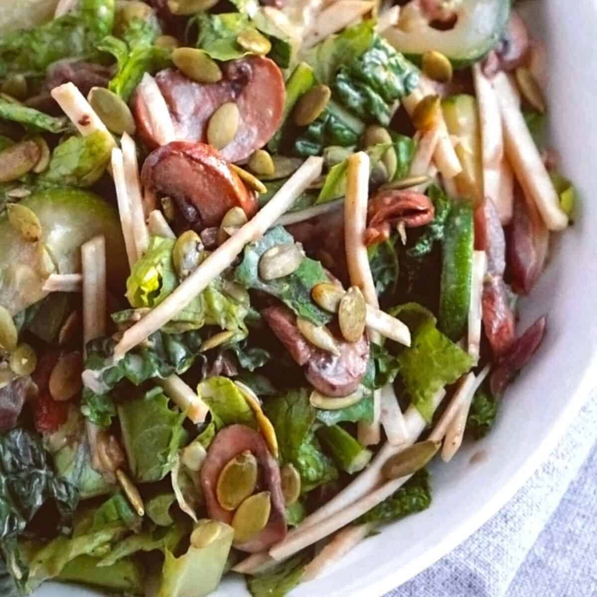 Zucchini mushroom salad.