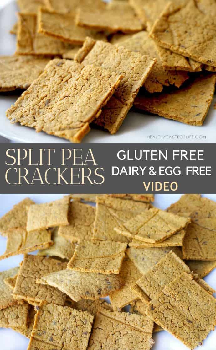 Healthy Green Pea Chips, Crackers - Gluten Free, Dairy Free, Vegan Crackers
These green pea chips / crackers are easy to make, they are gluten, dairy, nut and egg free. These pea crackers made with cooked and pureed green split peas, flax seeds, sesame seeds and gluten free flour. A healthy vegan gluten free snack full of fibre and protein that can make a great addition to your salad or soup. #splitpeas #crackers #glutenfree #vegan #peacrackers #splitpearecipes