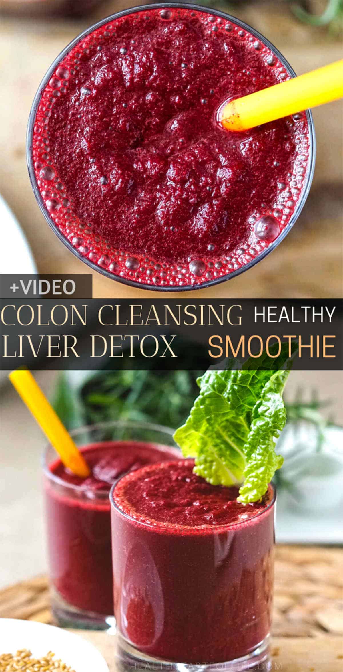 The best natural colon cleanse and liver detox smoothie recipe: great for cleansing your colon, to regulate high blood pressure, relieve constipation and bloating. A simple colon and liver detox drink with anti-inflammatory and immune boosting properties using ingredients like beets, carrots, apple, ginger and greens based on food combining rules. #detox #healthysmoothie #detoxsmoothies #detoxsmoothie #immuneboosting #liverdetoxsmoothie #antiinflammatorysmoothie #beetsmoothierecipe
