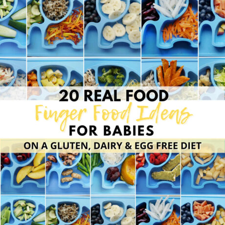 These 20 finger food ideas for babies are healthy allergy friendly (gluten free, dairy free, egg free).