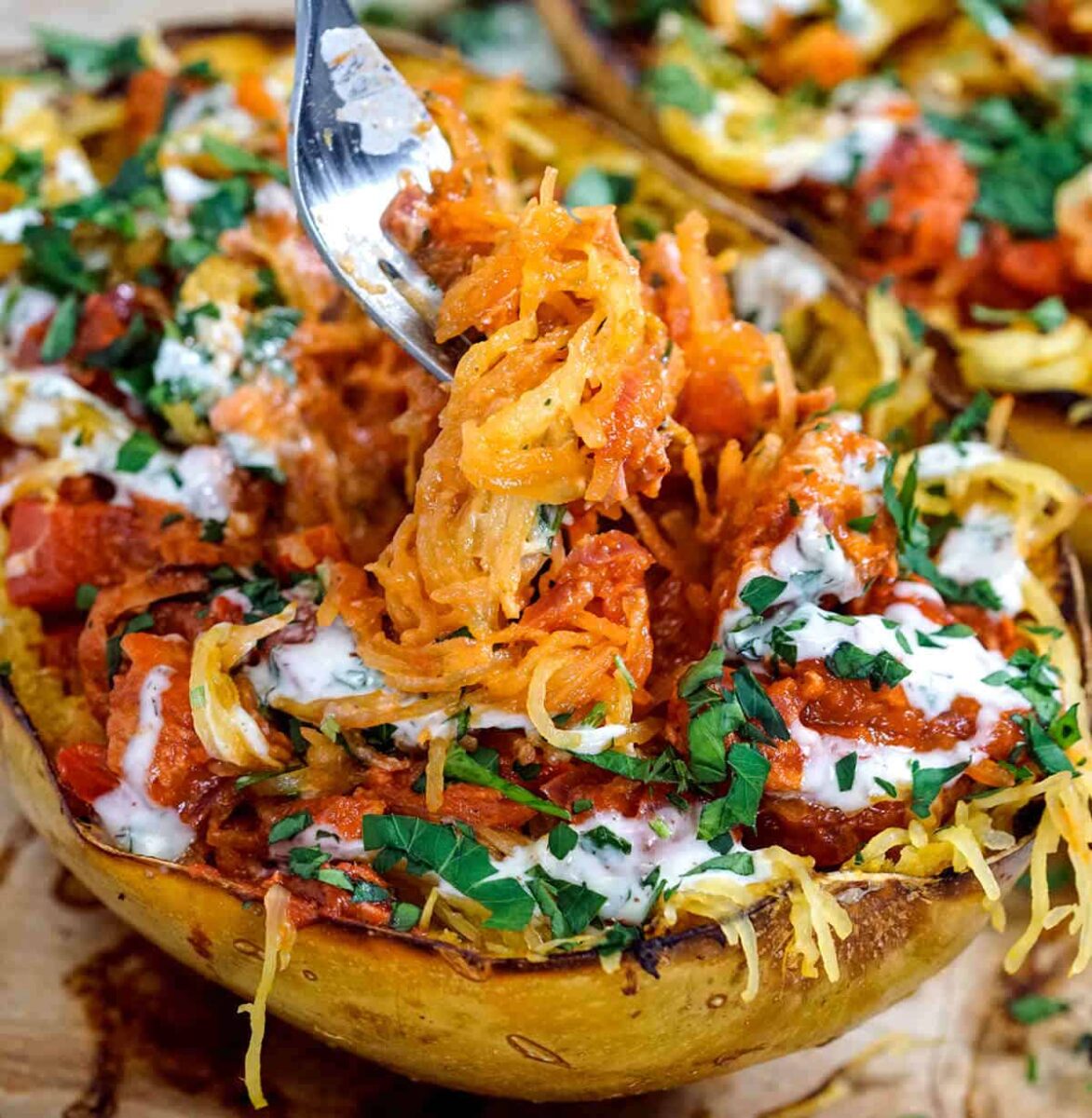 spaghetti squash with bbq chicken recipe healthy