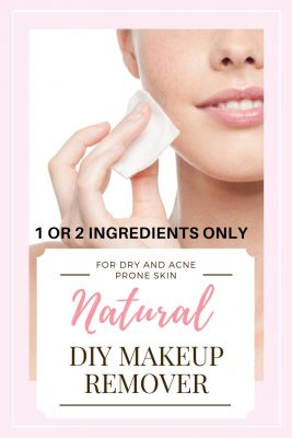 2 Ingredient DIY makeup remover great for eyes and face (no coconut oil). An easy natural DIY makeup remover for both dry / sensitive or oily / acne prone skin. Skip the drugstore toxins, save money, and make the best DIY makeup remover yourself. Learn how to make a simple homemade DIY makeup remover with only natural organic ingredients. #diybeauty #makeupremover #diymakeupremover
