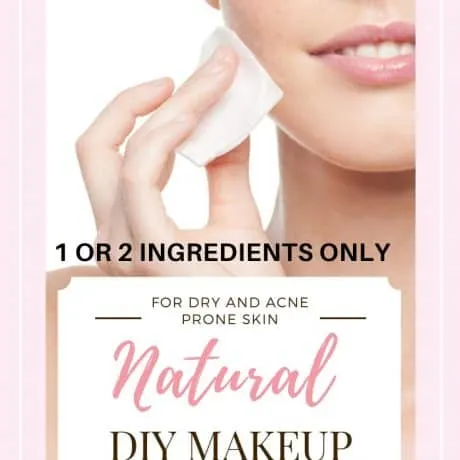 2 Ingredient DIY makeup remover great for eyes and face (no coconut oil). An easy natural DIY makeup remover for both dry / sensitive or oily / acne prone skin. Skip the drugstore toxins, save money, and make the best DIY makeup remover yourself. Learn how to make a simple homemade DIY makeup remover with only natural organic ingredients. #diybeauty #makeupremover #diymakeupremover