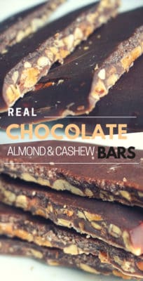 Real Chocolate Almond And Cashew Bars