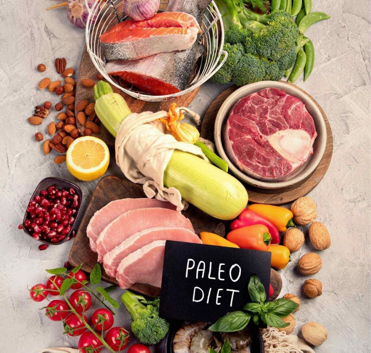 paleo food displayed on a board
