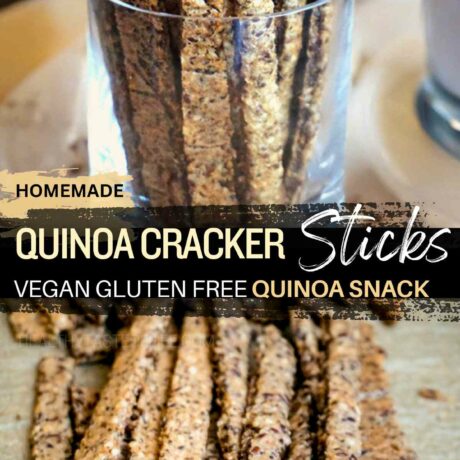 Craving a crunchy, healthy snack? Try these homemade quinoa cracker sticks! They're gluten-free, vegan, and packed full of nutritious ingredients like quinoa, walnuts, and various seeds. Easy to make, these quinoa crackers are perfect for snacking on their own or pairing with your favorite dips and salads. #quinoasnack #quinoacrackers #healthy #vegan #glutenfree #snack