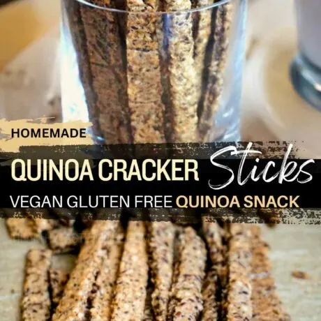 Craving a crunchy, healthy snack? Try these homemade quinoa cracker sticks! They're gluten-free, vegan, and packed full of nutritious ingredients like quinoa, walnuts, and various seeds. Easy to make, these quinoa crackers are perfect for snacking on their own or pairing with your favorite dips and salads. #quinoasnack #quinoacrackers #healthy #vegan #glutenfree #snack