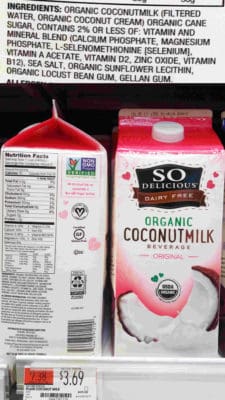 Store bought coconut milk