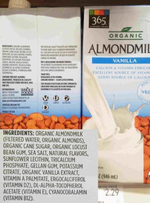 store bought organic almond milk