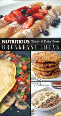 Gluten And Dairy Free Breakfast Ideas (savory and sweet options + video) for individuals following a clean eating diet or those who are looking for new healthy breakfast ideas to try. These gluten free dairy free breakfast recipes are made with wholesome clean ingredients, and without refined sugar. They are easy and simple to make ahead - great for an elimination diet and even for kids!