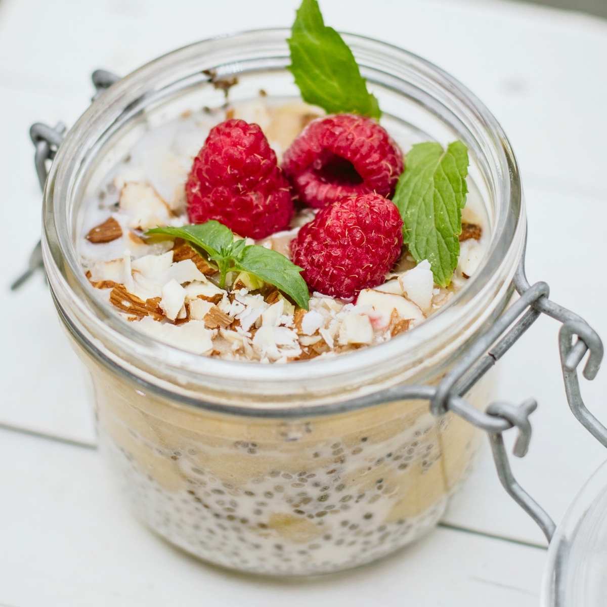 chia yogurt jar gluten free dairy free breakfast meal prep ahead