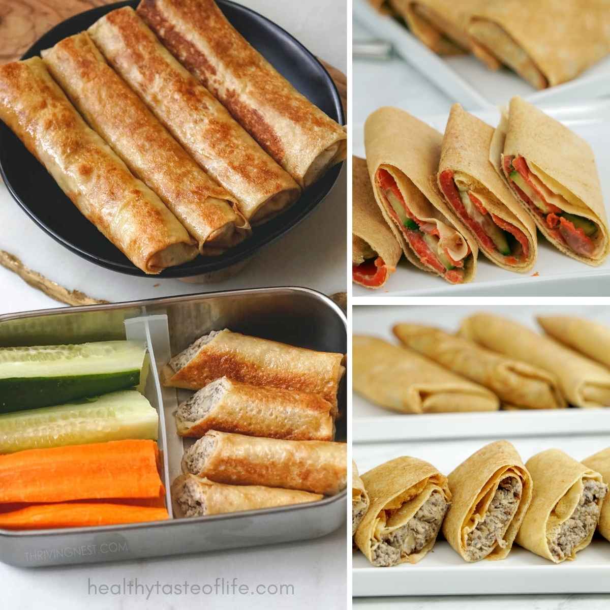 crepes used as wraps for gf df breakfast in snack box
