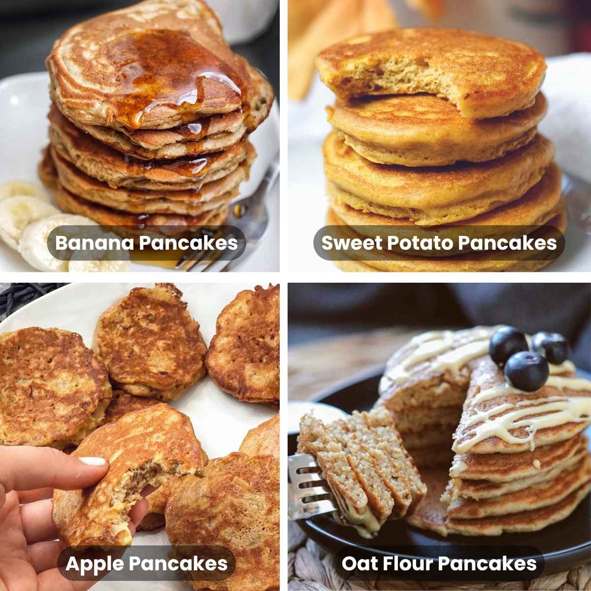 gluten free dairy free pancakes collage