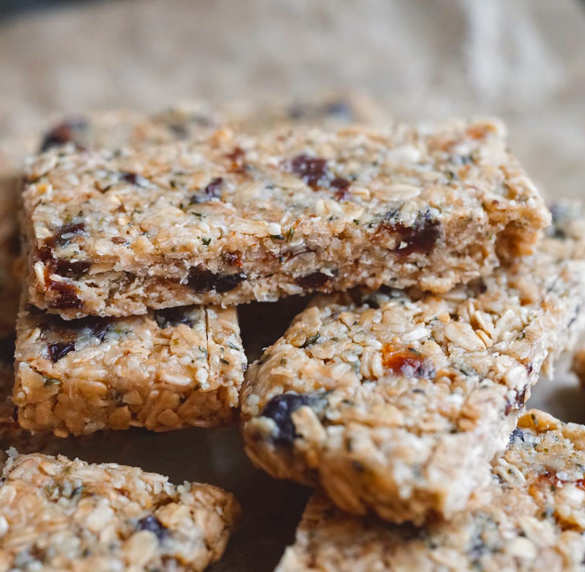no bake chewy oatmeal bars with dried fruit