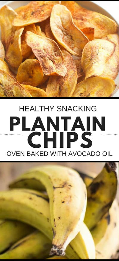 Learn how to make healthy oven baked plantain chips at home - paleo, vegan, gluten free, clean eating and whole 30 compliant. These baked plantain chips are an easy, healthy snack or side dish. You can use avocado oil or coconut oil, make them sweet or savory. These are my favorite healthy snack for satisfying my salty/crunchy cravings!