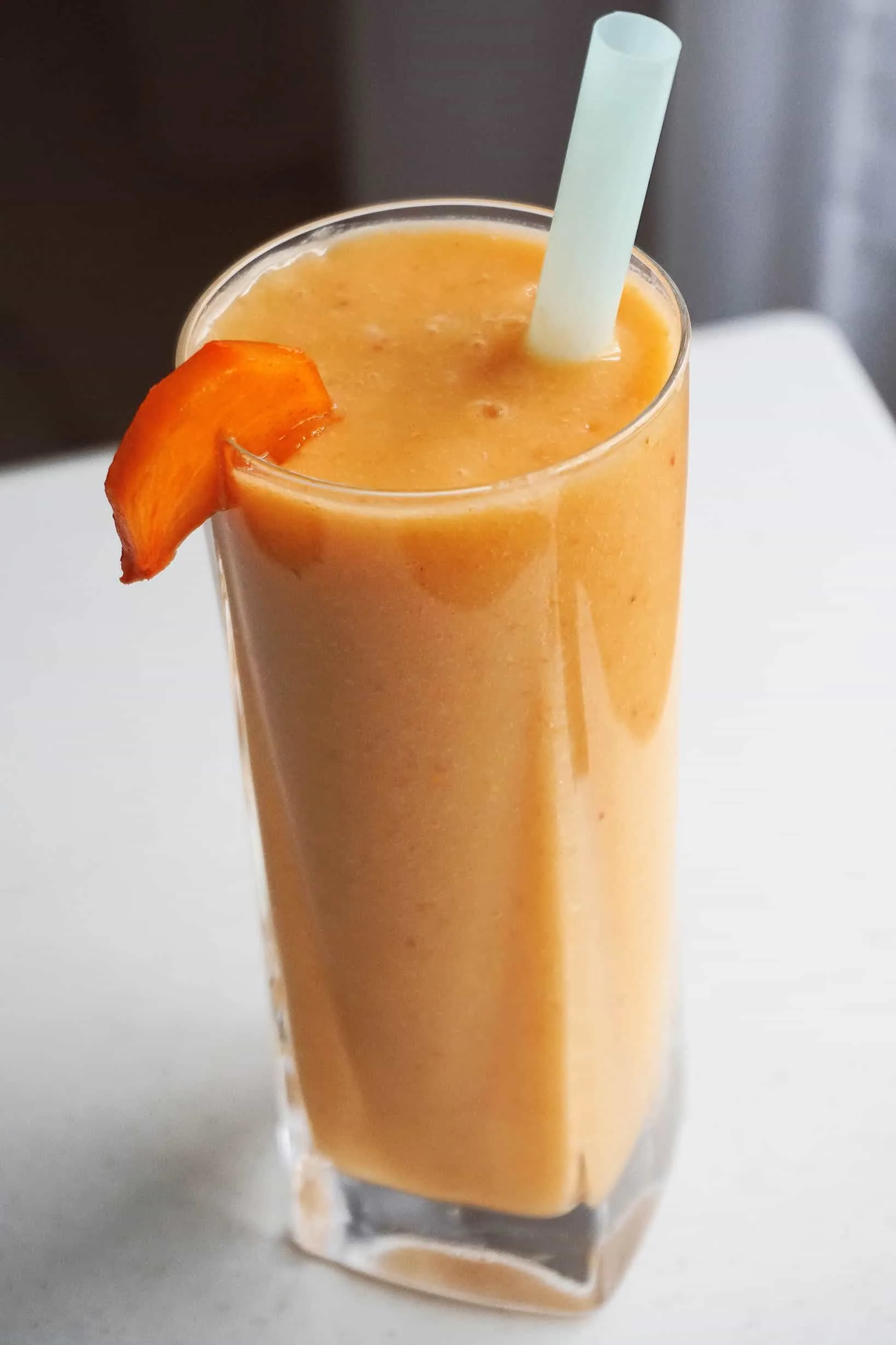 Pineapple, Persimmon & Rhubarb Smoothie - a healthy meal replacement smoothie recipe great for breakfast or snack, full of fiber and vitamins.
