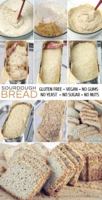 Gluten Free Sourdough Bread - xanthan gum free, yeast free, sugar free, vegan, dairy free, oil free