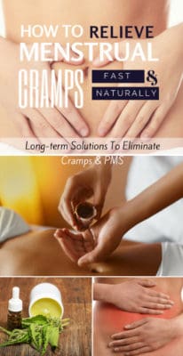 Learn what causes menstrual cramps, and what are the best natural home remedies for fast menstrual cramp relief. Severe period pain is not normal and if you want to get rid of them for good without synthetic medication you should consider trying a few natural remedies and long term solutions. Herbal teas, heating pads, healing foods, DIY salves with essential oils and incorporating regular exercise into your routine can extremely help in relieving painful cramps.