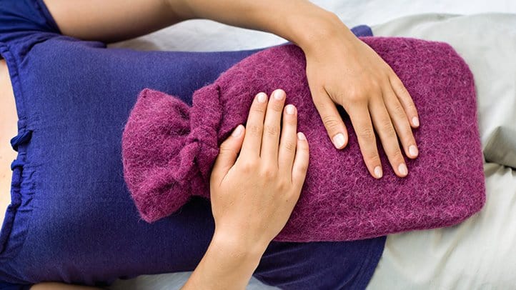 get rid of menstrual cramps with heat pack