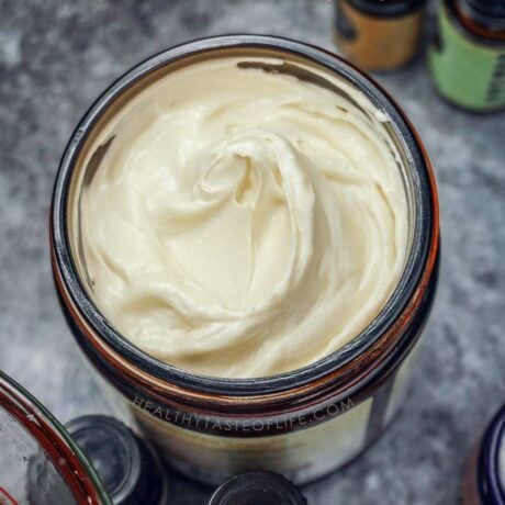 Natural Homemade whipped body butter for dry, sensitive skin eczema prone - with mango butter, CBD and oat oil
