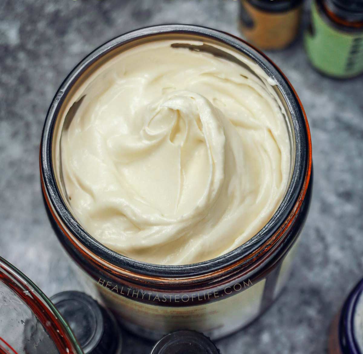 Natural Homemade whipped body butter for dry, sensitive skin eczema prone - with mango butter, CBD and oat oil