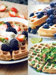 Learn how to make healthy waffles from scratch! These 3 simple, fluffy, gluten free belgian waffles recipe ideas will make your breakfast so much more enjoyable. They are easy to make, healthy, gluten-free, dairy-free (no butter, no milk) and refined sugar free