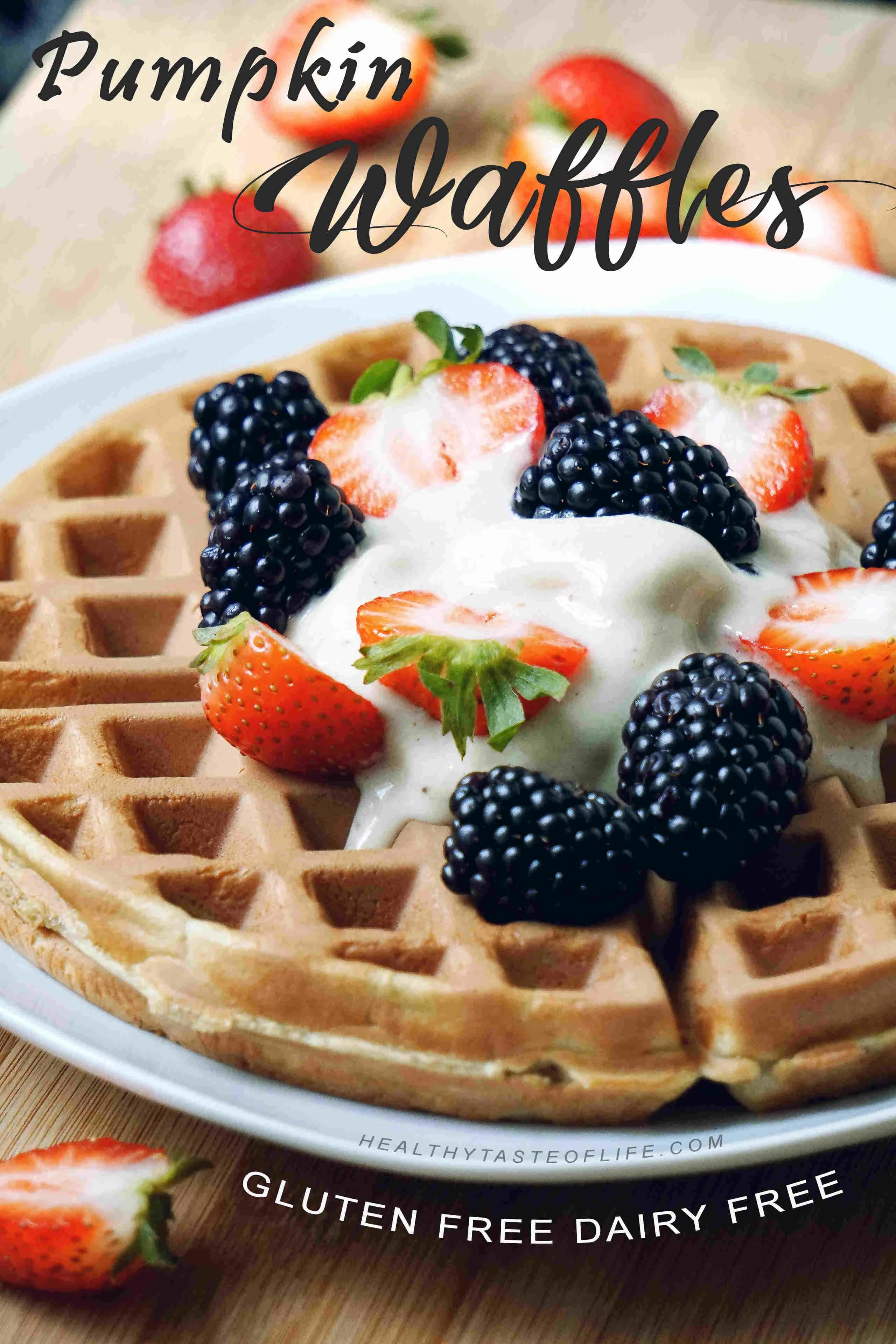 Learn how to make healthy homemade, gluten free pumpkin waffles with clean ingredients. This pumpkin waffles recipe is easy to make, its dairy free, gluten free, sugar free - perfect for a healthy breakfast or brunch.