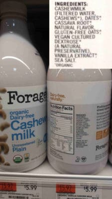 forager cashew milk