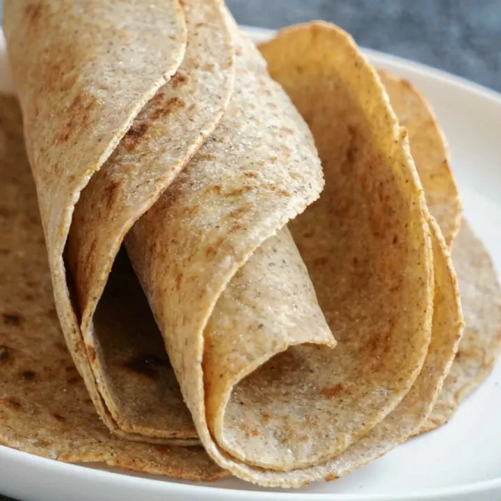 healthy gluten free tortillas with sourdough and flaxseeds