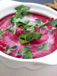 Creamy Vegan Beet Soup With Red Sauerkraut (Gluten Free)