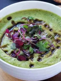 Healthy Creamy vegan broccoli soup gluten free, coconut milk free