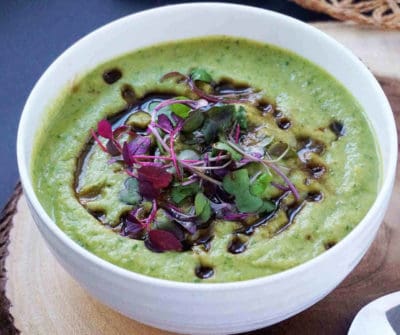 Healthy Creamy vegan broccoli soup gluten free, coconut milk free
