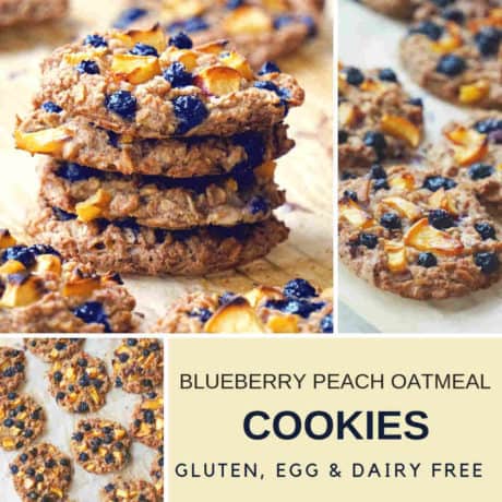 Blueberry Peach Oatmeal Cookies – Gluten Free, Vegan, Low Sugar