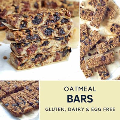 Healthy breakfast oatmeal bars Gluten Free Dairy Free Nut Free Vegan