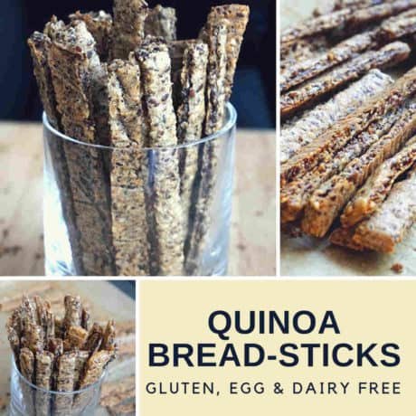 Quinoa bread sticks - Gluten Free, Dairy Free, Egg Free
