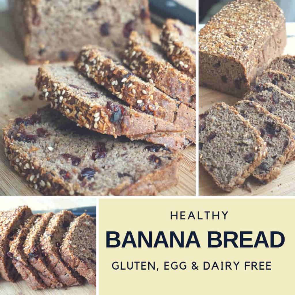 Healthy Banana bread gluten , egg and dairy free