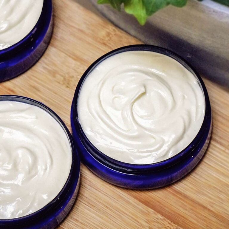 DIY Natural Face Moisturizer for Dry, Sensitive Skin Homemade close up image HealthyTasteOfLife