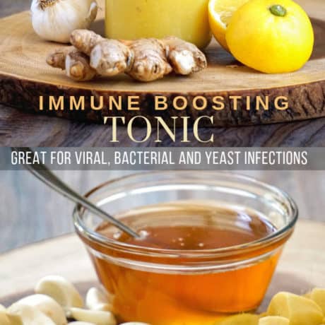 This garlic ginger lemon honey mixture is great natural homemade immune booster recipe – a remedy for those looking for a natural way to boost their immune system while sick during the cold and flu season. By combining garlic ginger lemon and honey you will get a powerful DIY immunity boosting recipe (or a natural antibiotic recipe) that will make your immune system stronger and capable to fight easily a viral, bacterial or yeast infection.