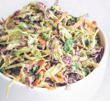 healthy coleslaw avocado vegan whole30 recipe