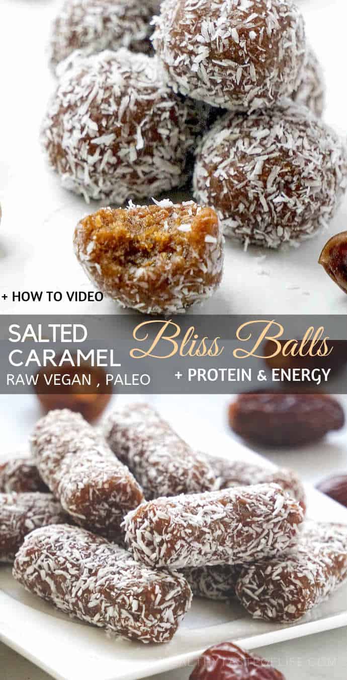 Healthy Salted Caramel Bliss Balls Recipe Raw Vegan Paleo Protein Energy Healthy Taste Of Life