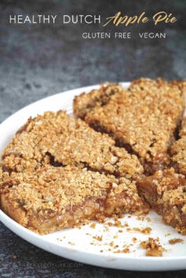This gluten free and Vegan Apple Crumble Pie is made with an easy vegan gluten free pie crust filled with juicy spiced apples and a sweet crunchy crumble topping. A delicious and healthy apple crumble pie perfect for the holiday season and a fun anytime healthier dessert!