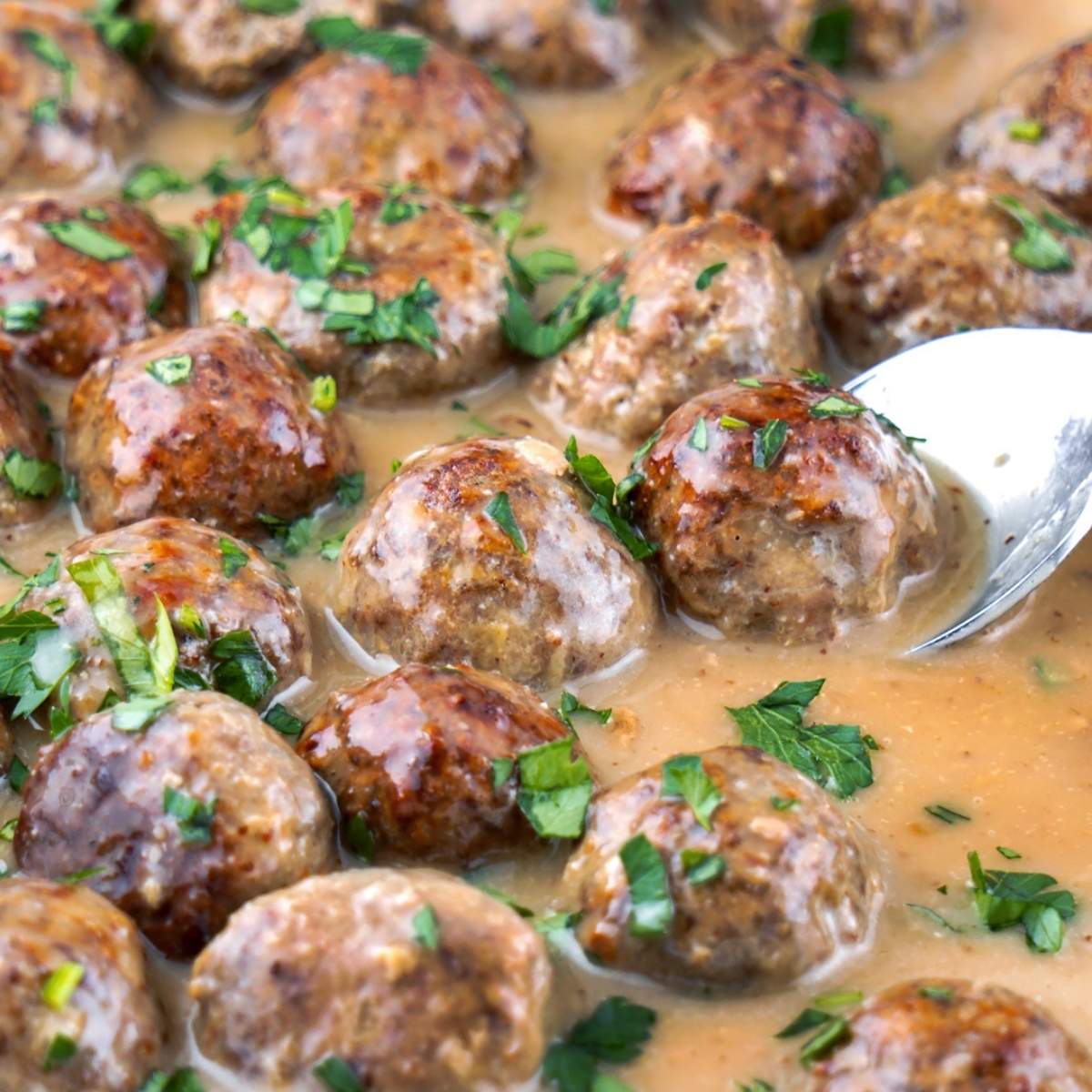 Homemade Gluten free meatballs (ground beef+turkey) dairy free gravy sauce