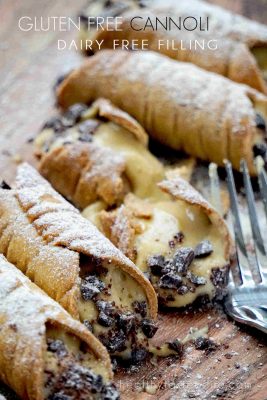 Gluten Free Cannoli Recipe + Dairy Free Filling |A Gluten free, dairy free and refined sugar free dessert perfect for Holiday parties including Christmas. Great for kids too!