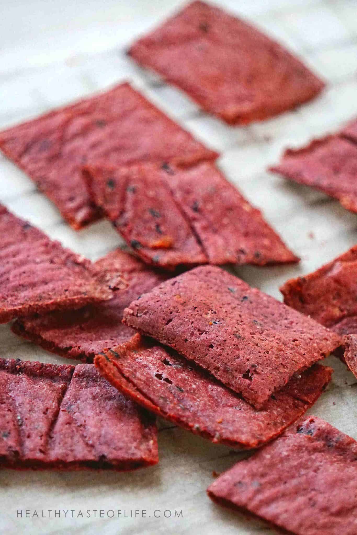Beet Crackers With Flax Seeds (Vegan Gluten Free Recipe) Healthy