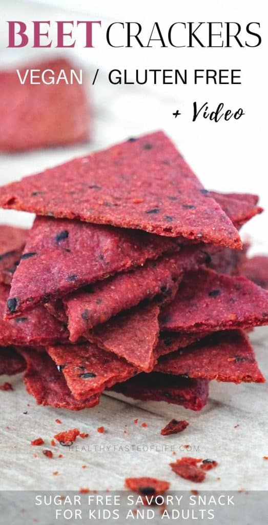 Beet Crackers With Flax Seeds (Vegan Gluten Free Recipe) Healthy