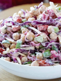 creamy chickpea salad with cabbage featuring image