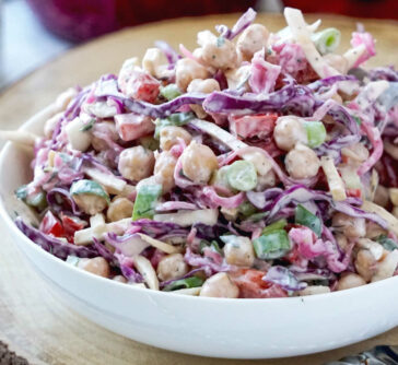 creamy chickpea salad with cabbage featuring image