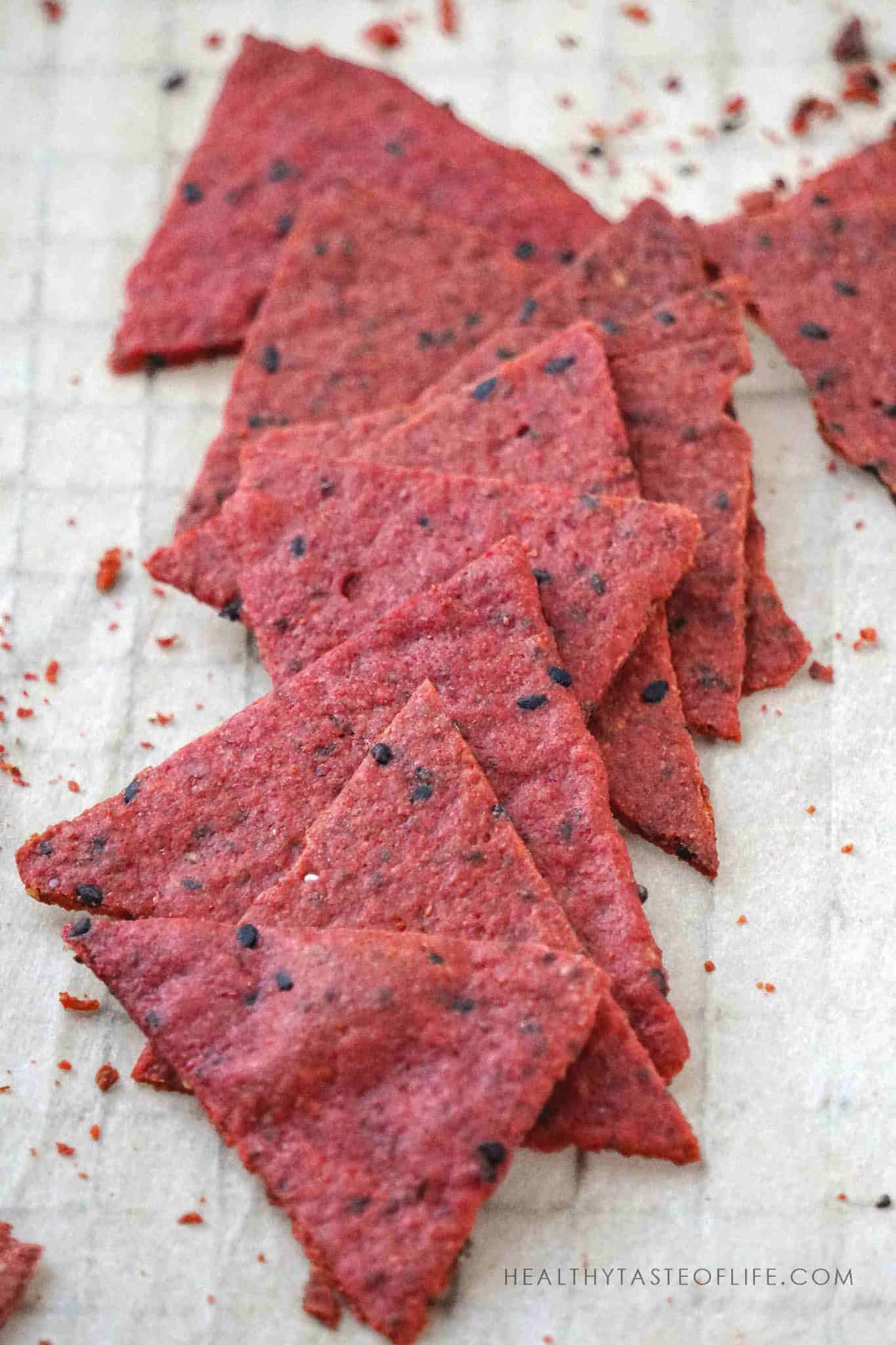 Beet Crackers With Flax Seeds (Vegan Gluten Free Recipe) Healthy